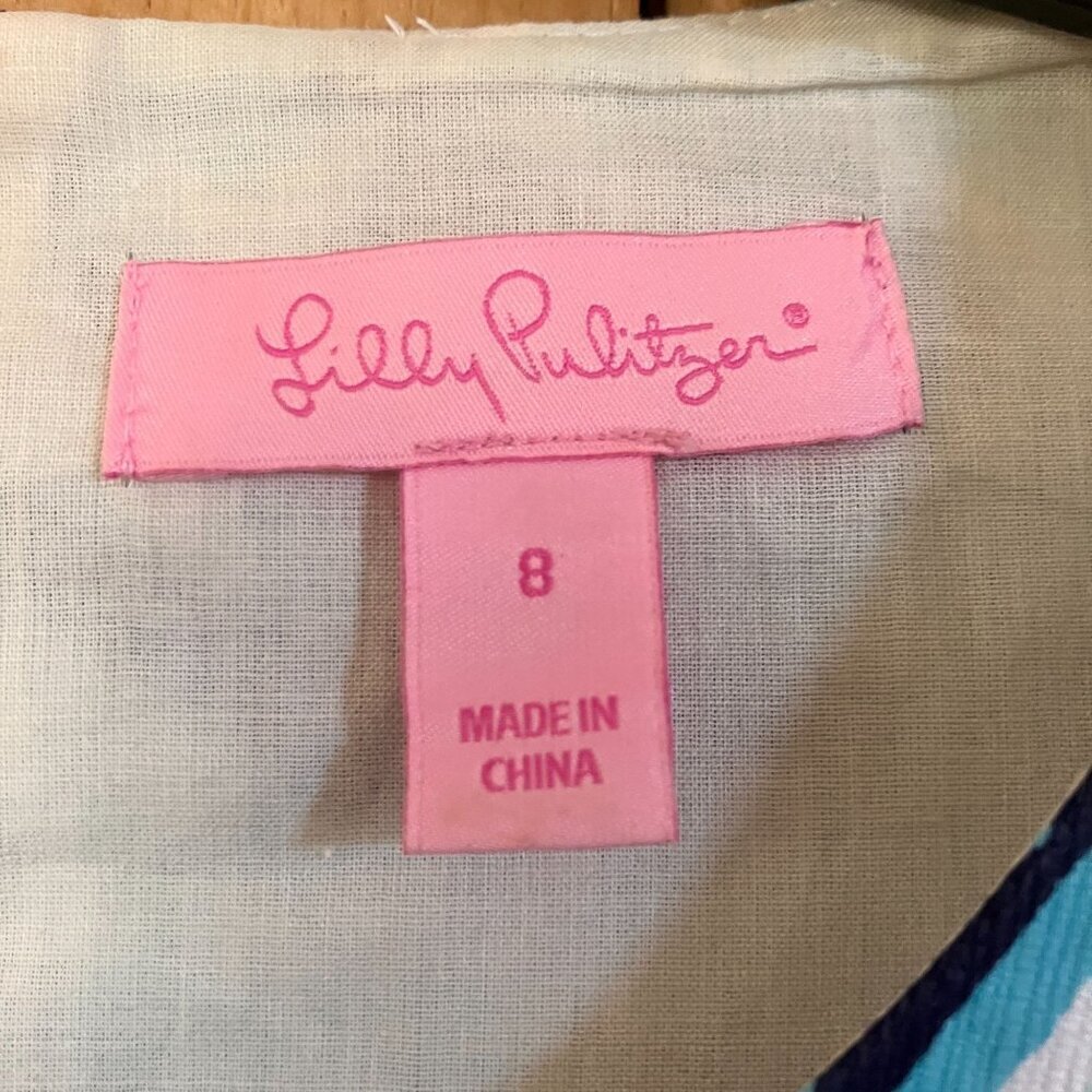 Lilly Pulitzer Womens Mila Crash The Bash Wave Shift Dress Size 8 Blue SP EXC - Picture 6 of 12